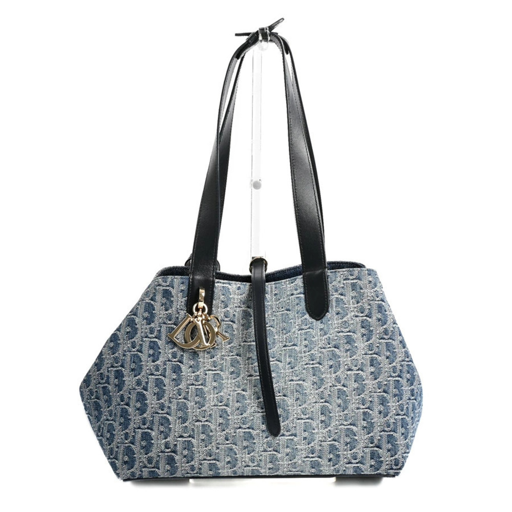 Christian Dior Denim Jacquard Oblique Toujours bag Blue
